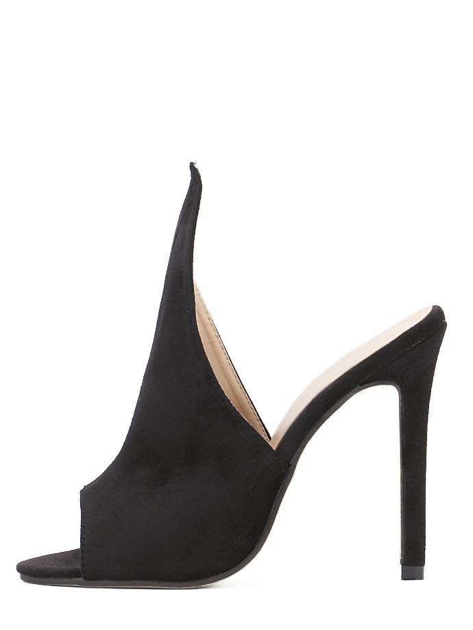Shein Black Peep Toe Stiletto Sandals