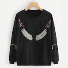 Shein Plus Zip Appliques Sweatshirt