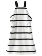 Shein Black White Stripe Zipper Back Straps Romper