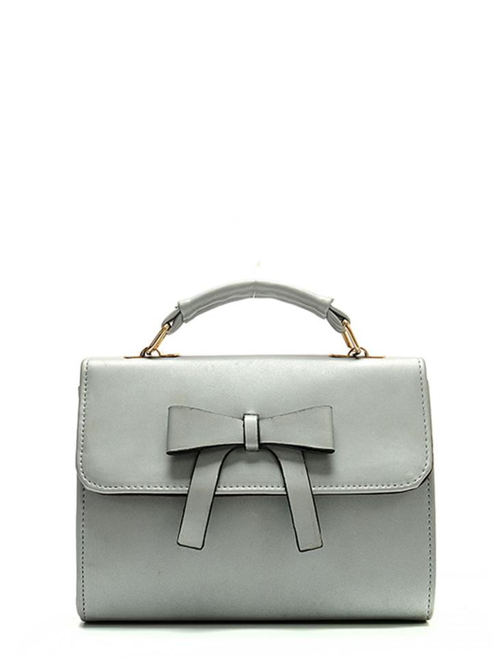 Shein Bow Detail Flap Handbag With Adjustable Strap