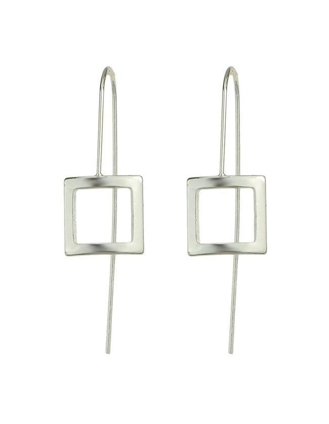 Shein Silver Punk Long Stick Earrings