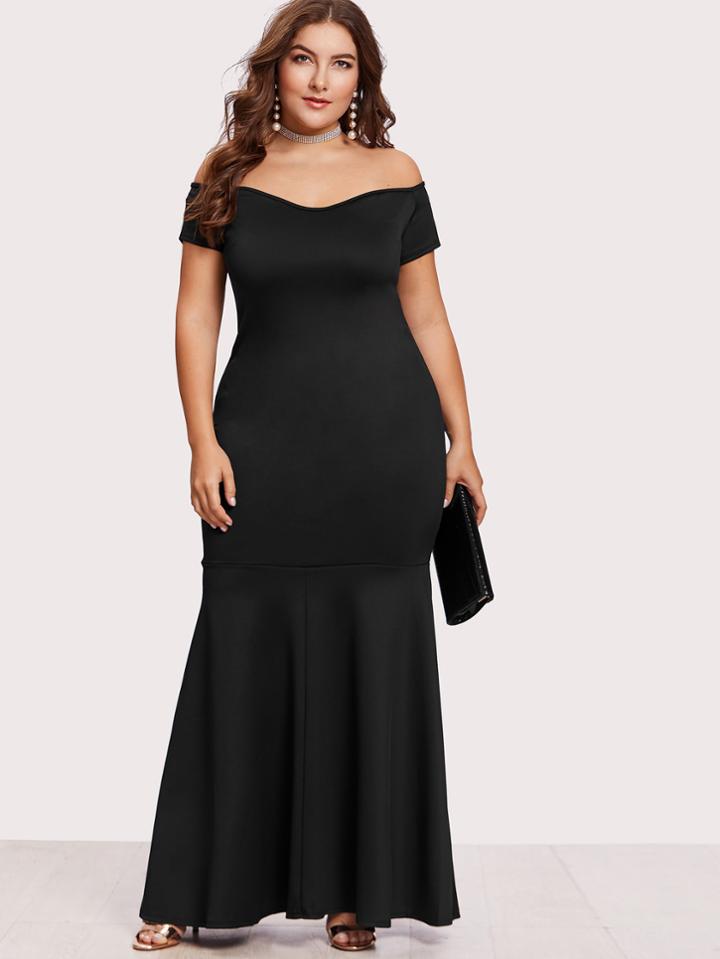 Shein Off Shoulder Fishtail Dress