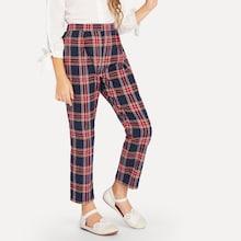 Shein Girls Plaid Print Pants
