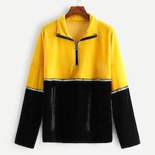 Shein Plus Cut And Sew Panel Velvet Jacket