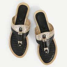 Shein Glitter Decorated Flat Slippers