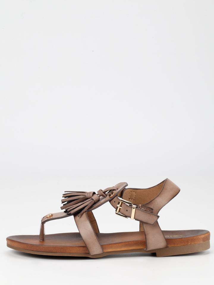 Shein Maroon Fringe Flip Flat Sandals