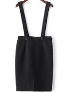 Shein Black Strap Split Skirt