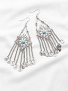Shein Coin Fringe Embellished Statement Earrings