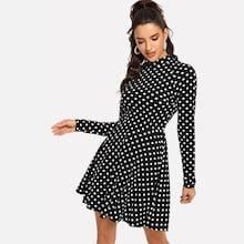 Shein Mock Neck Polka Dot Dress