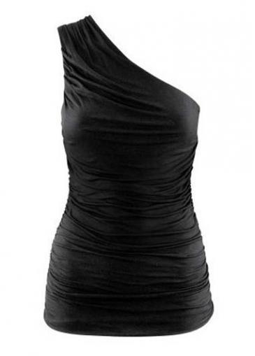 Rosewe Women Essential One Shoulder Ruched Tees For Women