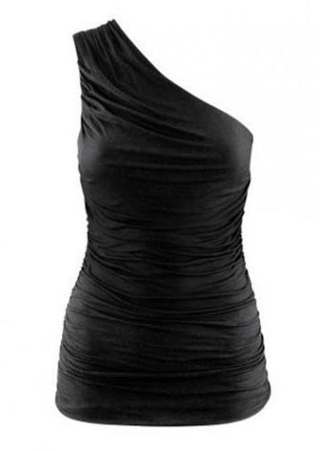 Rosewe Women Essential One Shoulder Ruched Tees For Women