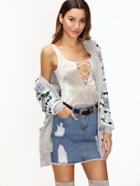 Shein Grey Single Breaeted Hooded Coat