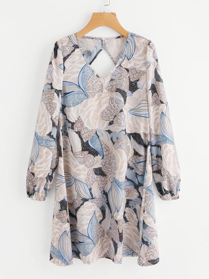 Shein Cutout Back Floral Dress