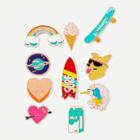 Shein Heart & Rainbow Design Brooch Set 10pcs