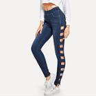 Shein Ladder Cut Out Skinny Jeans