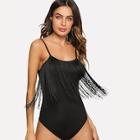 Shein Fringe Embellished Open Back Cami Bodysuit