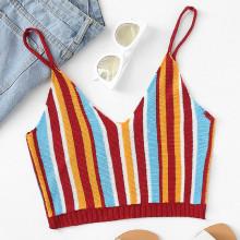 Shein Striped Knit Crop Cami Top