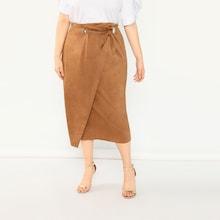 Shein Plus Knot Side Overlap Skirt