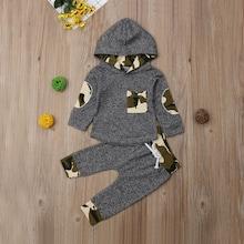 Shein Toddler Boys Contrast Camo Pattern Hoodie With Pants