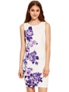 Shein Burple Sleeveless Vintage Print Dress