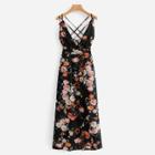 Shein All Over Florals Strappy Back Dress
