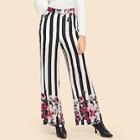 Shein Floral Print Striped Pants