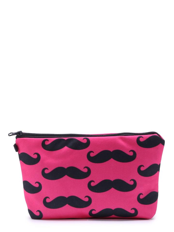 Shein Contrast Beard Print Makeup Bag