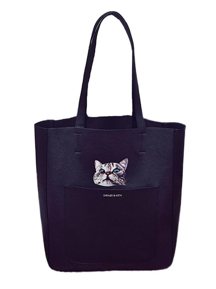 Shein Cat Print Totes Bag With Crossbody Bag