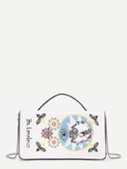 Shein Sun And Flower Embroidery Pu Shoulder Bag
