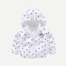 Shein Girls Rainbow Print Polka Dot Jacket