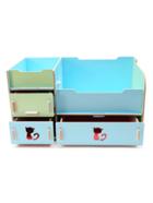 Shein Blue Cat Cutout Cute Makeup Storage