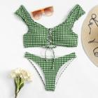 Shein Lace-up Gingham Bikini Set