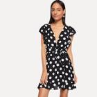 Shein Plunging Neck Cut Out Back Ruffle Dress