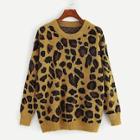 Shein Round Neck Leopard Sweater