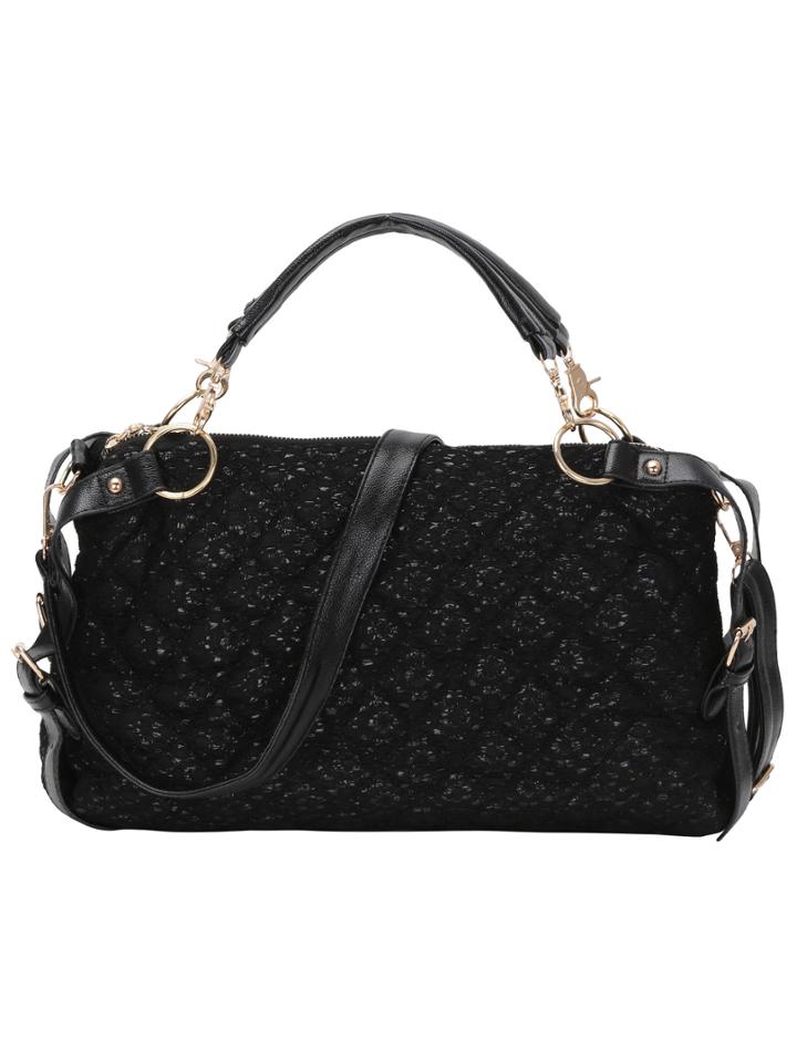 Shein Quilted Glitter Studded Shoulder Bag