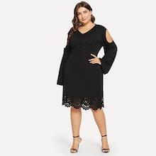 Shein Plus Form Fitting Laser Cut Dress