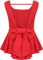 Shein Red Sleeveless Backless Bow Pleated Top