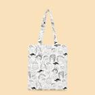 Shein Allover Face Print Canvas Tote Bag