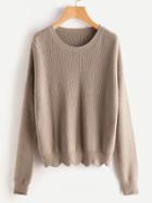 Shein Drop Shoulder Scallop Edge Jumper