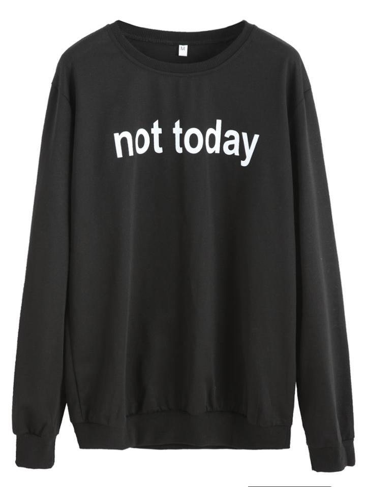 Shein Slogan Print Casual Sweatshirt