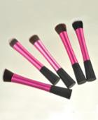 Shein 5pcs Rose Red Professional Makeup Brush Set New Synthetic Kabuki Kit Cosmetic