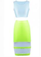 Rosewe Stylish Round Neck Two Pieces Pattern Sleeveless Dress