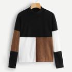 Shein Color-block Mock Neck Sweater