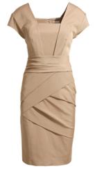 Shein Nude Formaldresses Short Sleeve Back Zipper Rouched Wraparound Bodycon Dress