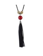 Shein Black Long Tassel Necklace