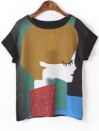 Shein Girl Print Short Sleeve T-shirt