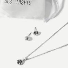 Shein Metal Twist Necklace & Stud Earrings