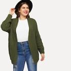 Shein Plus Mixed Knit Open Front Cardigan