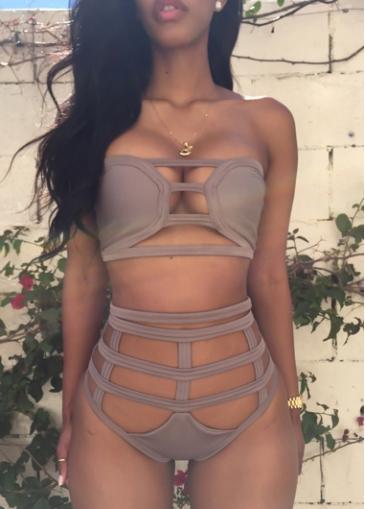 Rosewe Harness Top And Panty Strapless High Waist Swimwear