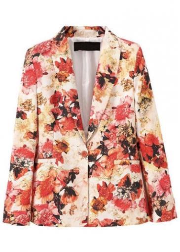 Rosewe Enchanting Long Sleeve Print Design Turndown Collar Autumn Blazer